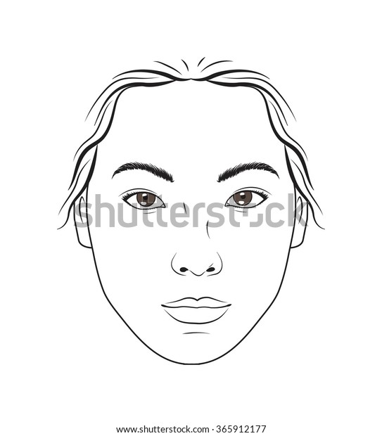 Asian Female Face Makeup Chart Makeup Stock Vector (Royalty Free ...