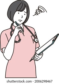 Asian female nurse in trouble