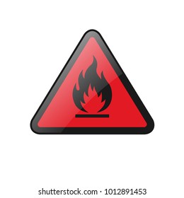 asian fire sign warning red and black