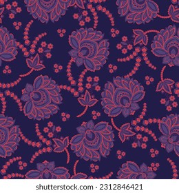 asian floral seamless pattern. Damask seamless vector background