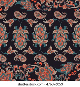 asian floral seamless pattern. Damask seamless vector background