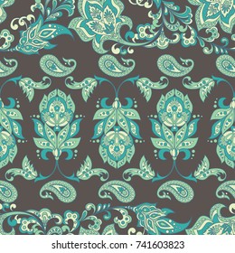 asian floral seamless pattern. Damask seamless vector background