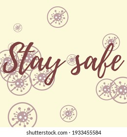 Asian Flue Dark Sick Pastel Virus Healthcare Take Care Wallpaper. Yellow Quarantine Pandemic Stay Safe Pink Stop Covid Danger Sign Backdrop. Epidemic Covid-19 Red Coronavirus Text Test Illustration.