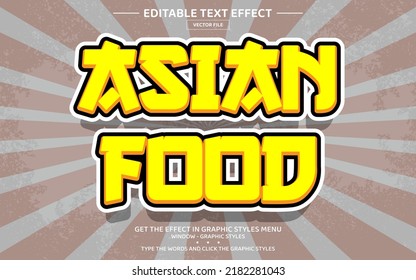 Asian Food 3D Editable Text Effect Template