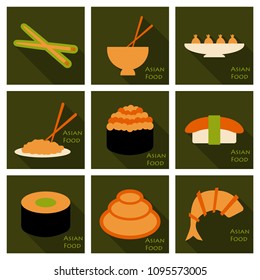 Asian food background. Asian food poster. Asian food frame menu restaurant. Asian food sketch menu.Vector illustration
