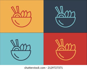 Asian Food Bowl Logo Template, Simple Flat Icon Of food,bowl,asian