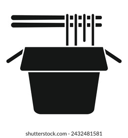 Asian food box icon simple vector. Cook snack. Lunch street