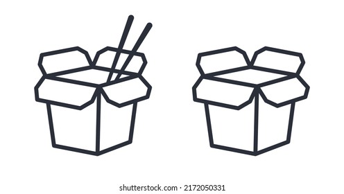 Asian food box vector icon