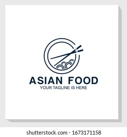 Asian food brand logo template design vector, restaurant, food concept logo vector