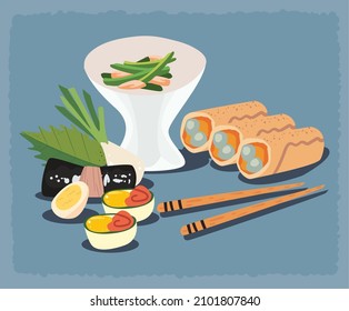 asian food card with items