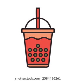 Asian food cold bubble tea illustration