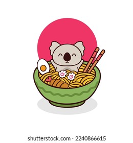 Asian Food Cute Animal isolated on white background.