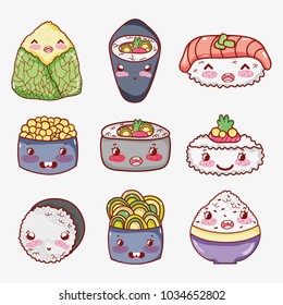 Asian food cute kawaii cartoon