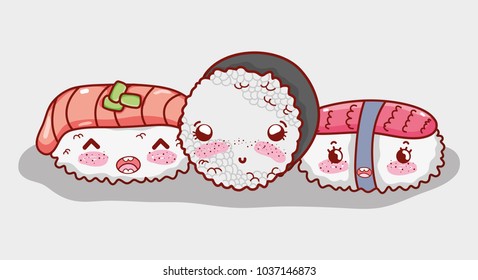 Asian food cute kawaii cartoon vector illustration graphic design