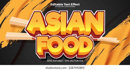 Asian food editable text effect in modern trend style