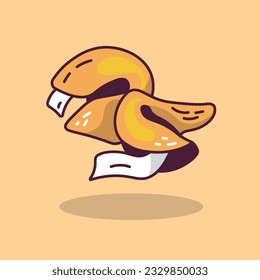 asian food fortune cookie cartoon style