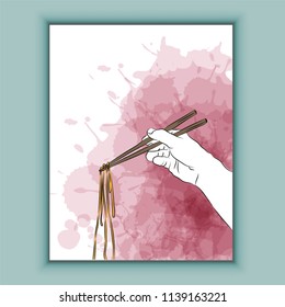 Asian food icon, abstract concept vector background for Web and Mobile Applications,vector  Illustration template design