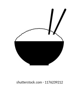 Asian food icon silhouette, logo on white background