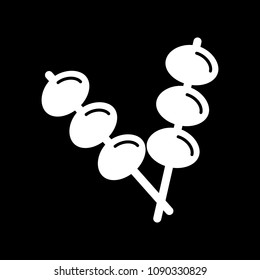 Asian food icon. Silhouette Asian food vector icon for web design isolated on black background