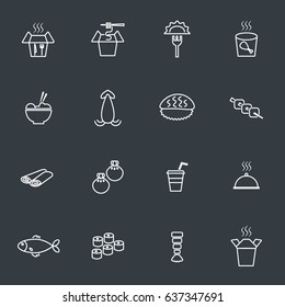 Asian food icons for delivery