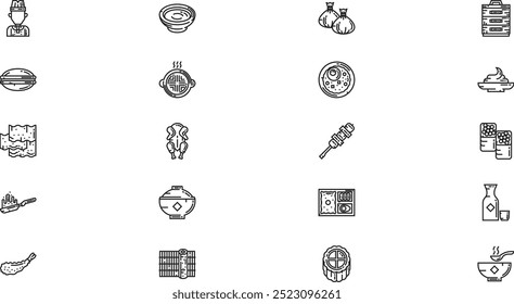 Asian food icons High-Quality Vector Icons Collection with Editable Stroke. Ideal for Professional and Creative Projects.