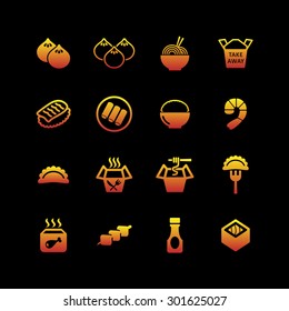 Asian food icons for web