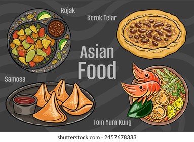 Asian Food Illustrations: Hand-drawn Vector.