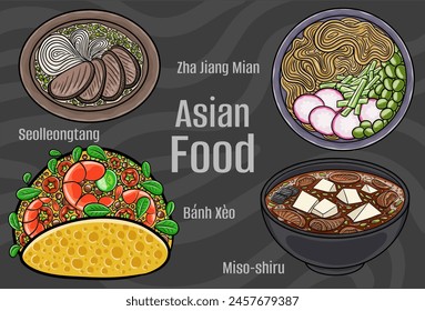 Asian Food Illustrations: Hand-drawn Vector.