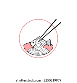 Asian food logo isolated white