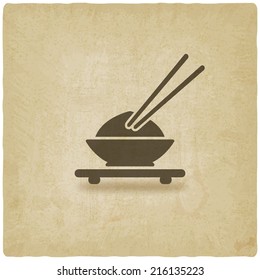 Asian food old background - vector illustration. eps 10