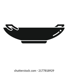 Asian food pot icon simple vector. Cooking oil. Fire cook