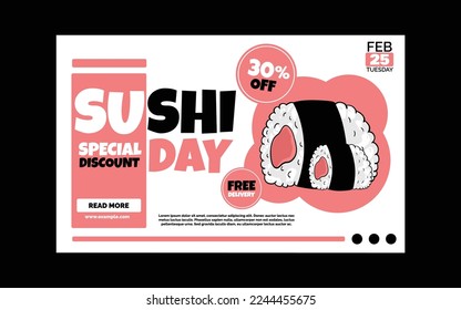 Asian food restaurant sushi banner