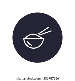 Asian food, rise with chopsticks icon