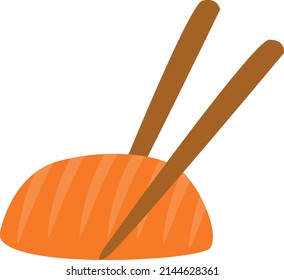Asian food sashimi, illustration, vector on a white background.