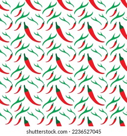Asian food seamless pattern with the shape of chilies and paprika abstract premium vector design
