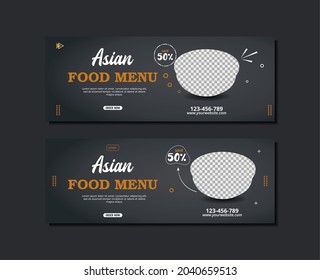 Asian food social media cover template design