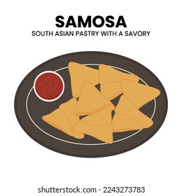 Asian food of South Asian snack vector illustration