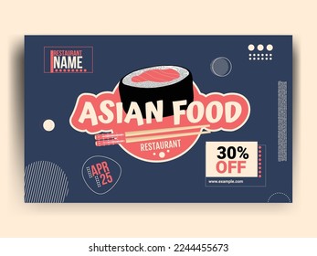 Asian food sushi sale discount banner