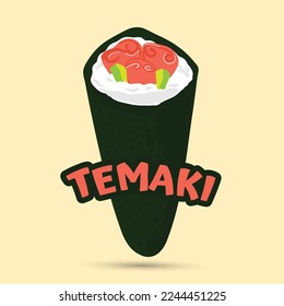 Asian food sushi temaki cartoon vector