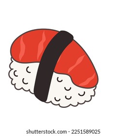 Asian Food Symbol Element Funny Cartoon Icon Asian Sushi Roll Symbol Decoration Element Doodle Cute Bright Happy Icon Silhouette Talisman Icon Template