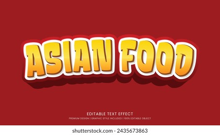 asian food text effect template editable design for business logo and brand