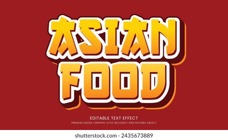 asian food text effect template editable design for business logo and brand
