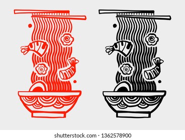 the Asian food vector
