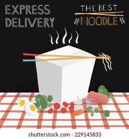 Asian food vector drawings set. 