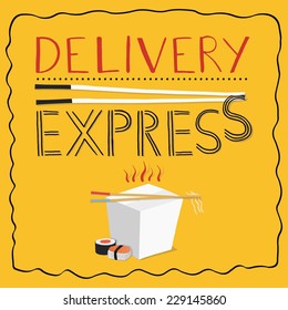 Asian food vector drawings set. 