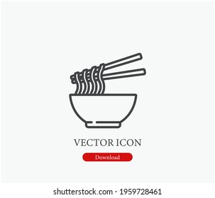 Asian food vector icon.  Editable stroke. Symbol in Line Art Style for Design, Presentation, Website or Apps Elements, Logo. Pixel vector graphics - Vector