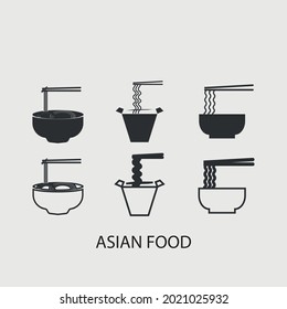  Asian food vector icon illustration sign for web and design