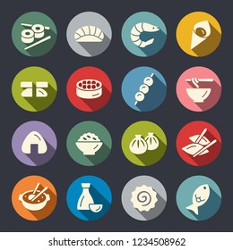 Asian food vector icon set