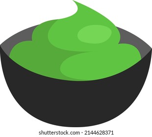 Asian food wasabi , illustration, vector on a white background.