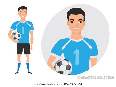 Asian Football character. Soccer player